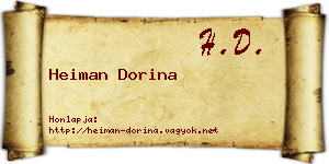 Heiman Dorina névjegykártya
